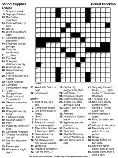 the crossword puzzle is shown in black and white