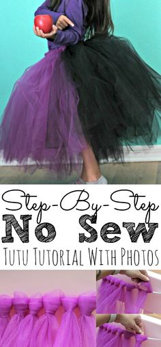 Looking to create your own tutu? This Step-by-Step No-Sew Tutu Tutorial with photos is exactly what you need! This tutu tutorial is perfect for making fluffy women or children's Halloween Costume Tutus, a Birthday Tutu, and ballerina tutu! Follow my step by step tutu instructions along with photos to make an easy tutu. - simplytodaylife.com #tutututorial #nosewtutu #easytutu #diytutu How To Make A Tutu Skirt, Diy Tulle Skirt No Sew, Diy Tutu Skirt Women, Tulle Tutu Diy, Diy Tutu Adult, Tavern Ideas, Plus Size Tutu, Tutu Diy, Tool Skirt