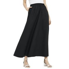 Jessica London Women's Plus Size Linen Maxi Skirt Skirt.A must-have addition to your spring-into-summer wardrobe, this lightweight linen maxi skirt is endlessly versatile and perfect for every occasion. Full elastic waistband for comfort and ease. Side slash pockets. 37" lengthLinen/rayonMachine wash; imported Style & Fit Tips: You'll be ready for any warm-weather adventure in this comfortable and cool linen maxi. From the flattering fit to the easy and breezy flow, you'll want to wear this skir Linen Maxi Skirt, Plus Size Linen, Knit Maxi Skirt, Party Skirt, Ladies Of London, Brand Style, Denim Midi Skirt, Skirt Skirt, Linen Blouse