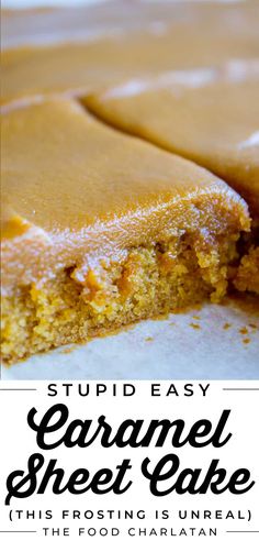 Southern Sheet Cake, Caramel Crunch Cake Recipe, Caramel Sheet Cake, Caramel Crunch Cake, Caramel Icing Recipe, Cake With Caramel Icing, 10 Layer Cake, Caramel Dessert Recipes