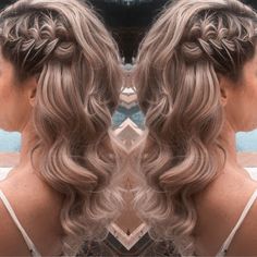 Wedding Guest Hair Styles For Short Hair, Side Braid Hairstyles With Curls, Xv Hair, Fantasy Braids, Bailey School Kids, Side Up Hairstyles, Braid Curls, Bridesmaids Styles, Hair To The Side