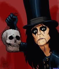 a man in top hat holding up a skull with one hand and wearing a top hat