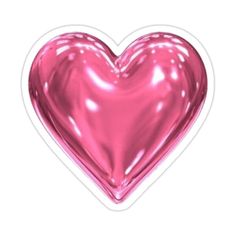 a shiny pink heart shaped object on a gray background