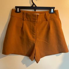 High Waisted Dressing Shorts. 2 Buttons And Zipper With Belt Loops. Size M Color Brown Orange. Brand New Without Tags. Usa Shorts, Active Women, Orange Brown, Brown Orange, High Waist, High Waisted, Womens Shorts, Brand New, Zipper