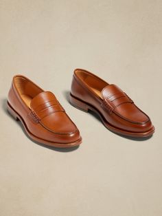 Navarre Penny Loafer | Banana Republic Mens Brown Loafers, Mens Suede Loafers, Buckle Loafers, Brown Loafers, Gorgeous Leather, Penny Loafer, Suede Loafers, Mens Style, Penny Loafers