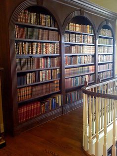 an old library with many books on it