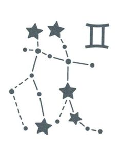 the zodiac sign is depicted in black and white, with stars on it's side