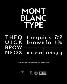 the font and numbers are displayed in this advertisement for mont blanc type