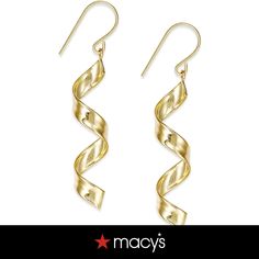 in stock Gold Spiral Jewelry With Polished Finish, Elegant Spiral Gold Plated Earrings, Macy's 14k Gold Earrings, 14k Gold Spiral Jewelry For Anniversary, Gold Earrings From Macy's As Gift, Spiral Yellow Gold Jewelry With Polished Finish, Elegant Swirl Earrings As Gift, Elegant Swirl Earrings For Gift, Polished Yellow Gold Spiral Jewelry