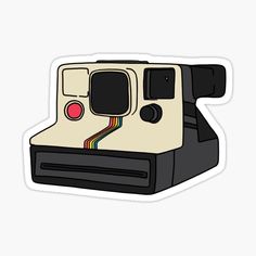 an old school polaroid camera sticker