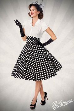 Retro Outfit, Vogue Vintage, Gaun Fashion, Retro Mode, فستان سهرة, Rockabilly Fashion, Dot Skirt