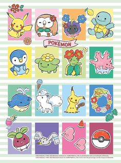 the pokemon stickers are all different colors