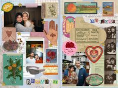 a scrapbook page with pictures and words on it