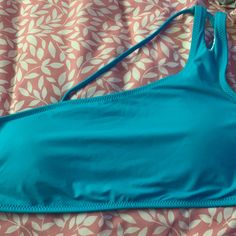 Blue Nwot Mono B Bikini Top Adjustable Removable Pads In Blue Womens Swim, One Shoulder, Color Blue, Swimming, Women Shopping, Blue, Color