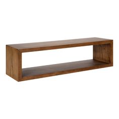 The Holt collection offers modern display and storage solutions to stun guests and drop jaws. Inspired by the simplicity of geometric forms, the Holt console shelf offers a rectangular shape with an internal opening to offer two opportunities for display. The floating design provides your home with a unique sense of dimension. The overall display dimensions are 30 inches wide by 8 inches deep by 8 inches tall, with 6 inches of space separating the two shelves. The top shelf is great for adding a Wood Floating Shelf, Console Shelf, Decorative Shelving, Storing Blankets, Wall Shelf Decor, Wood Wall Shelf, Geometric Forms, Wood Floating Shelves, Floating Wall Shelves