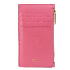 Used Celine Business Card Holder/Card Case Leather Women's (Sku: Gzl13g4m) === General === Brand : Celine === Design === Type : Business Card Case Gender : Women Color : Pink Material : Leather Closure : Zipper === Physical Properties === Size (Hxwxd) : 13cm X 7.5cm X 5mm / 5.11'' X 2.95'' X 0.19'' === Included Items === Accessories Notice : Before Purchasing, Please Refer To The Images Of The Accessories Included With The Item. === Condition === Condition : Used (Very Good) Ranking : Rank A Use Luxury Pink Card Holder With Card Slots, Luxury Pink Card Holder, Elegant Pink Card Holder For Travel, Formal Pink Wallets With Interior Card Slots, Formal Pink Card Holder With Card Slots, Business Card Case, Physical Properties, Document Holder, Leather Card Case