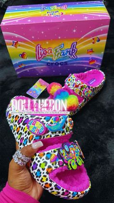 Lisa Frank Crocs Outfit, Lisa Frank Crocs, Lisa Frank Outfit Ideas, Lisa Frank Outfit, Lisa Frank Clothing, Lisa Frank Aesthetic, Frank Core, Lisa Frank Party