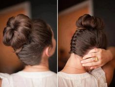 Braided High Bun Upside Down French Braid, School Hair, The Perfect Guy, French Braid, Nursing School