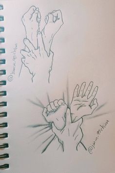 a drawing of two hands with one holding the other's hand up in front of them