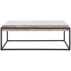 a coffee table with marble top and metal frame, against a white background or backdrop