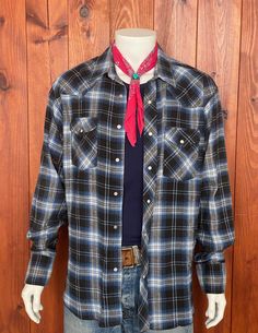 Shipped with UPS for fast delivery. Description: Vintage wrangler western flannel shirt Condition: Good Washed and ready to wear. Marked size: XL, but please refer to measurements A: pit to pit : 67cm B: length from back neck seam to bottom back hem: 80cm C: from neck seam to bottom sleeve hem: 82cm D: length from shoulder seam to shoulder seam: 52cm *See last picture for details. *Please view all Detailed Pictures of the item up for offer for exact condition. *Please carefully view all size dim Plaid Long Sleeve Western Flannel Shirt, Plaid Shirt For Rodeo In Fall, Western Long Sleeve Flannel Shirt For Rodeo, Western Style Long Sleeve Plaid Flannel Shirt, Country Style Long Sleeve Shirt For Ranch, Plaid Long Sleeve Casual Shirt, Western Style Plaid Flannel Shirt For Ranch, Western Style Plaid Shirt For Rodeo, Western Plaid Shirt For Rodeo