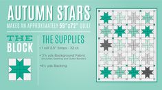 the star quilt pattern is shown in green and white, with instructions to make it