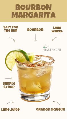 bourbon margarita cocktail recipe with ingredients