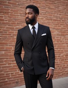 Elevate your style with our Men's Black Double-Breasted Suit, a masterpiece of sophistication and elegance. Designed with a tailored fit, this suit offers unmatched comfort and a sharp silhouette, perfect for formal events, weddings, and special occasions. At Ethlyf, we specialize in all types of suiting and ethnic fabrics, bringing over 30 years of expertise to every piece we create. This double-breasted suit is fully customizable to meet your preferences--be it fabric, fit, or design details. Key Features: Premium black fabric with a rich texture. Double-breasted design for a classic yet modern look. Tailored fit for impeccable style and comfort. Customization available: Choose your fabric, color, and fit. Expert craftsmanship with attention to every detail. Why Choose Us? Ethlyf is reno Types Of Suits, Double Breasted Suit, Contemporary Fashion, Black Fabric, Formal Event, Double Breasted, Mens Outfits, Bring It On