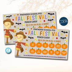 two tickets for the pinewood school fall festival