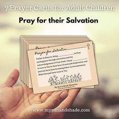 prayer cards for adult children to pray on the occasion of their salvation and receive them as gifts