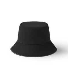 LOUIS VUITTON® - Lv City Bucket Hat - Black Modern Black Hat With Flat Brim, Elegant Black Bucket Hat With Short Brim, Modern Black Brimmed Hat, Designer Black Bucket Hat, Modern Black Curved Brim Hat, Modern Black Hat With Curved Brim, Designer Black Brimmed Hat, Classic Black Brimmed Bucket Hat, Bucket Hat Black