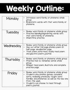 the week's menu for students to use in their homeschool routines