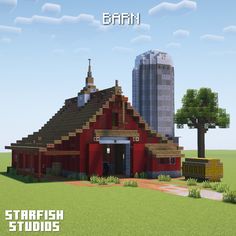 an image of a red house in minecraft