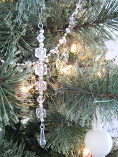 a christmas ornament hanging from a tree