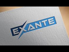 an exante logo is shown on the side of a piece of paper that has been folded