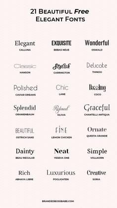 20 Beautiful and free elegant fonts | Font tipografi, Logo tipografi, Kombinasi font Layout Portfolio, Fonts Branding, Inspiration Typographie, Visuell Identitet, Desain Editorial