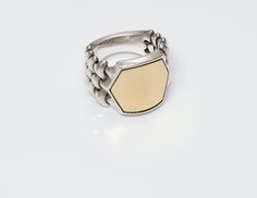 David Yurman Armory Signet Gold & Silver Ring Hexagon Ring, Blue Stone Ring, Silver Jewelry Design, Mens Silver Rings, Men's Ring, Silver Pendant Necklace, Ring Sterling Silver, Silver Man, David Yurman