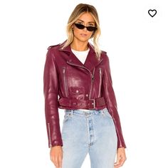 Lth Jkt Burgundy Red Mya Cropped Leather Jacket Size Xs Wine Leather Jacket Outfit, Cropped Leather Jacket, Leather Jacket Outfits, Leather Jackets, Burgundy Red, Red Purple, Jacket Outfits, Color Purple, Style Me