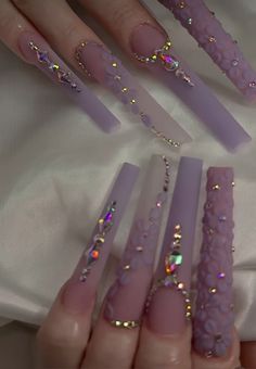 Purple Nails Inspiration, Virgo Nails, Victoria Sanchez, Aztec Costume, Nails Design With Rhinestones, White Acrylic Nails, Girly Acrylic Nails