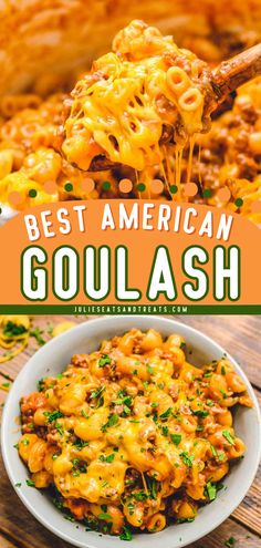 Learn how to make the Best American Goulash for a delicious comfort food idea! This one-pot dinner food idea is a mixture of elbow macaroni, ground beef, tomatoes, cheese, and seasonings. It also makes an easy winter recipe! Easy Cheesy Beef Goulash, Goulash With Cream Cheese, Ground Beef Recipes With Velveeta Cheese, Cheesy Goulash Recipes Easy, Goulash Recipes With Cheese, One Pot American Goulash, Goulash Recipes Cheesy, Oven Baked Goulash Recipes, Homemade Goulash Recipe