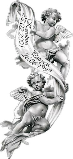 an angel and cupid tattoo design