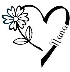 a heart with a flower and the word love