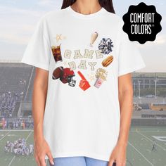 This Game Day T-shirt is perfect for sports enthusiasts looking to show team spirit at athletic events. The relaxed fit and crew neckline make it versatile for both casual wear and dressing up for game day. Ideal for football fans, tailgating parties, and stadium events. Product features - Available in sizes S to 4XL for a perfect fit - Double-needle stitching for durability - Garment-dyed fabric for a soft texture - Made with 100% US cotton for comfort Care instructions - Machine wash: cold (max 30C or 90F) - Do not bleach - Tumble dry: low heat - Iron, steam or dry: low heat - Do not dryclean Personalised Fans, Game Day Outfit, Team Shirt, Tailgate Party, Football Outfits, Gameday Outfit, Football Mom, Team Shirts, Day Outfit