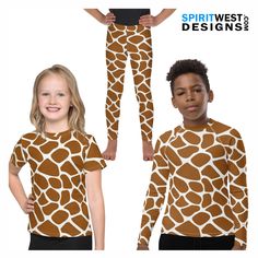 Giraffe Costume Spotted Animal Print Safari Dress Up Cosplay Halloween Gymnastics Dance Running Long Sleeve Swimming Swim T-Shirt Leggings Pieces Sold Separately LEGGINGS, LONG SLEEVE SHIRT The soft fabric and flattering fit mean that these are perfect for evening runs, lounging on the couch, or everything in between. 82% polyester, 18% spandex Fabric weight: 6.78 oz/yd² (230 g/m weight may vary by 5% 50+ UPF Very soft four-way stretch fabric that stretches and recovers on the cross and lengthwi Fitted Halloween Costume With Character Print, White Stretch Halloween Costume, Fitted Character Print Costume For Costume Party, Fitted Character Print Costume, Halloween Gymnastics, Giraffe Costume, Up Cosplay, Gymnastics Dance, Safari Dress