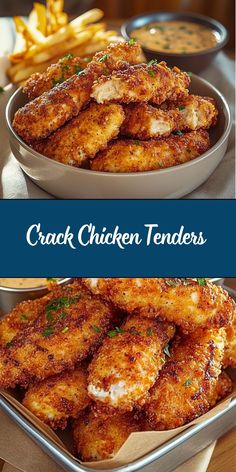 Crack Chicken Tenders are juicy, baked chicken tenders coated with a delicious mix of ranch seasoning, crispy bacon, and melted cheese. This easy, irresistible recipe is perfect for a weeknight dinner, game day snack, or anytime you crave cheesy, savory goodness! Chicken Tender Recipes Ranch Seasoning, Cracked Chicken Tenders, Baked Chicken Tenders Recipes, Chicken Tenders Recipes, Chicken Tender Recipes Baked, Chicken Seasoning Recipes, Homemade Chicken Tenders, Chicken Finger Recipes, Baked Ranch Chicken