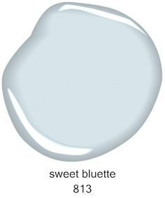 a white paint swatch with the words sweet bluette 813 written below it