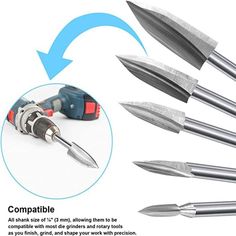 four different types of screwdrivers are shown in this image with the caption's description below