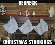 two christmas stockings hanging on a fireplace mantel