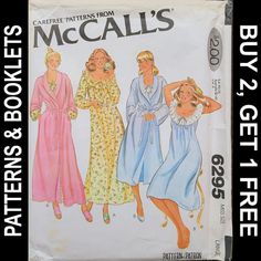 Dive into the vintage vibes with this McCall's robe & nightgown pattern from the 1970s! 🌟 Perfect for the retro-loving ladies out there. #VintageFashion #McCalls #1970sStyle #DIYFashion #SewingPatterns 🧵✂️ Vintage Nightgown Pattern, Nightgown Pattern, Mccalls Sewing Patterns, Mccalls Patterns, Handmade Beaded Jewelry, Sewing Pattern Sizes, Neck Wrap, Classic Fashion, Neck Ruffle