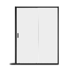 a white and black sliding door on a white background